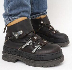 RARE - CJB Brown Jungla Ski Buckle Hiking Boots Men US 4 EU 36 Y2K Winter